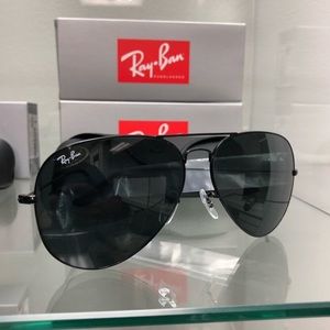 RayBan Aviators RB3025 Black Frames Black Lenses